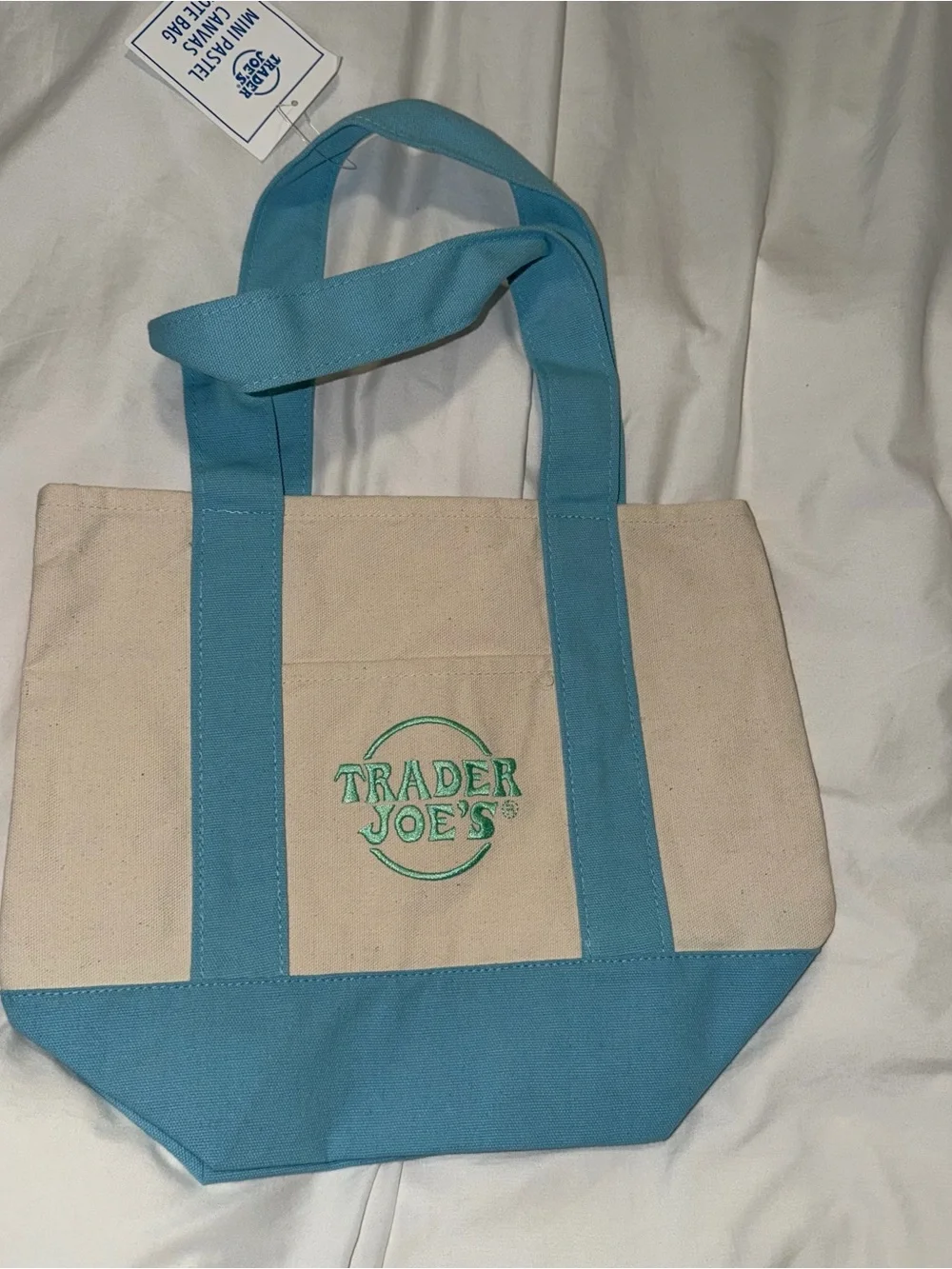 NWT Trader Joe’s Pastel Canvas Mini Totes 4